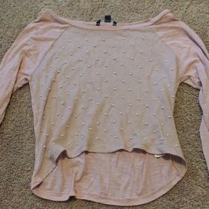 Pink Ling Sleeve Cropped Top